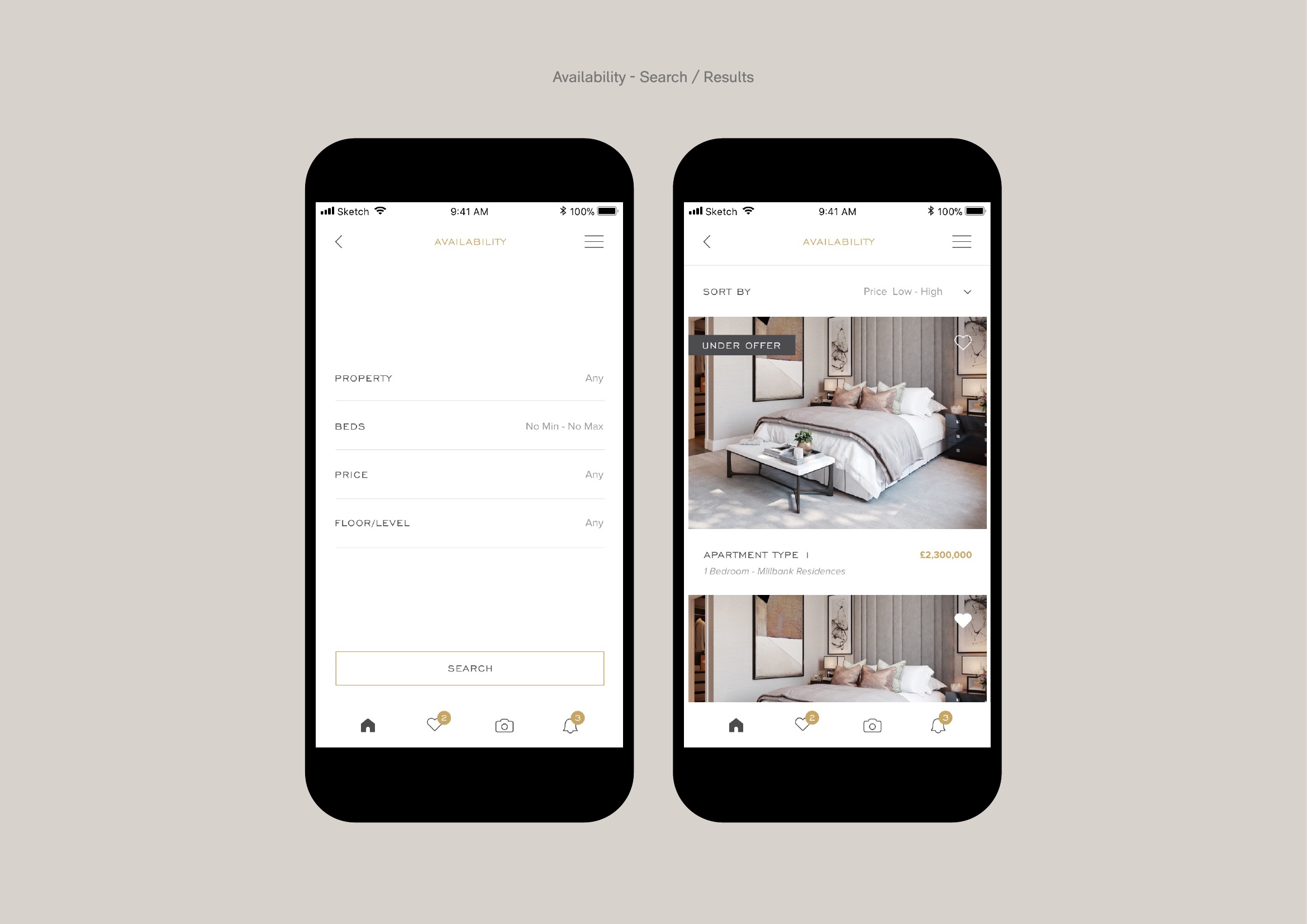 Apartment detail with floor plan and dimensions